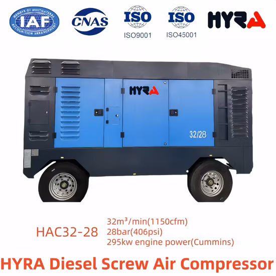 エンジン ディーゼル ポータブル スクリュー 1150cfm エアコンプレッサー